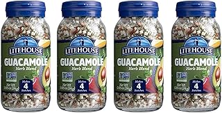Litehouse Freeze Dried Guacamole Herb Blend - Substitute for Fresh Guacamole, Makes 4 Batches, Organic Guacamole Seasoning, Gluten Free, Non-GMO - 0.85 Ounce, 4-Pack