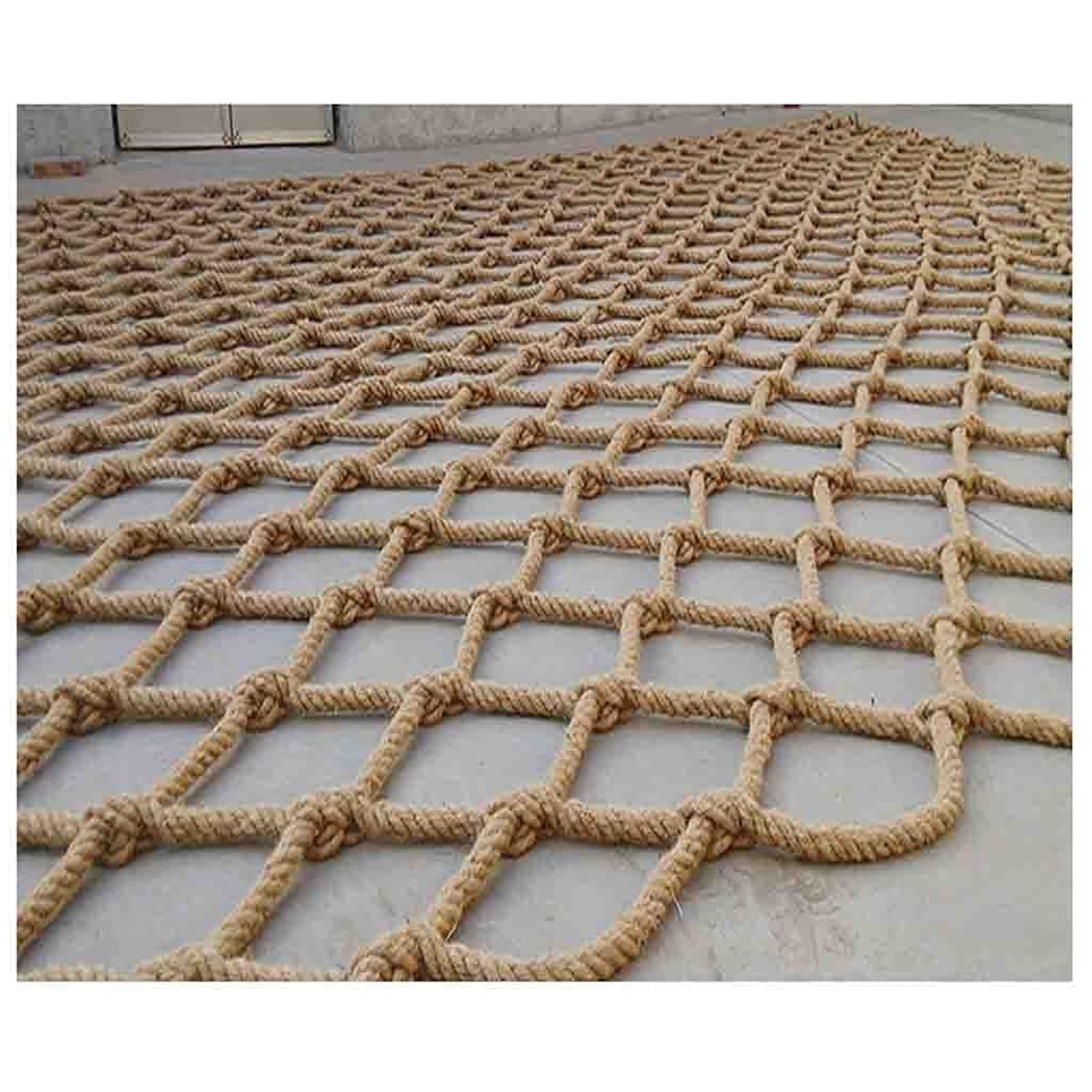 rope netting Hemp Rope Net Climbing Safety Ropes Netting Balcony Stairs Garden Playground Protection Nets Indoor & Outdoor Decor Ropes garden(3 * 6m)