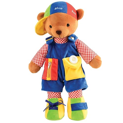 Cre8tive Minds Oso de Peluche Aprende y Juega, Juguete de Peluche Interactivo de 18 Pulgadas para Niños, Enseña Habilidades de Vestirse con