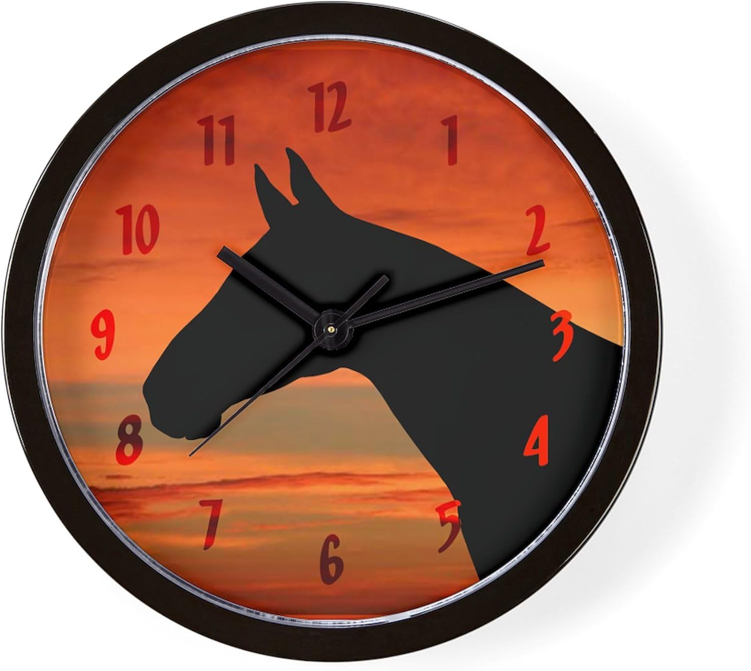 CafePress Horse Sunset Portrait 10" Wall Clock for Livingroom, Kitchen, or Office