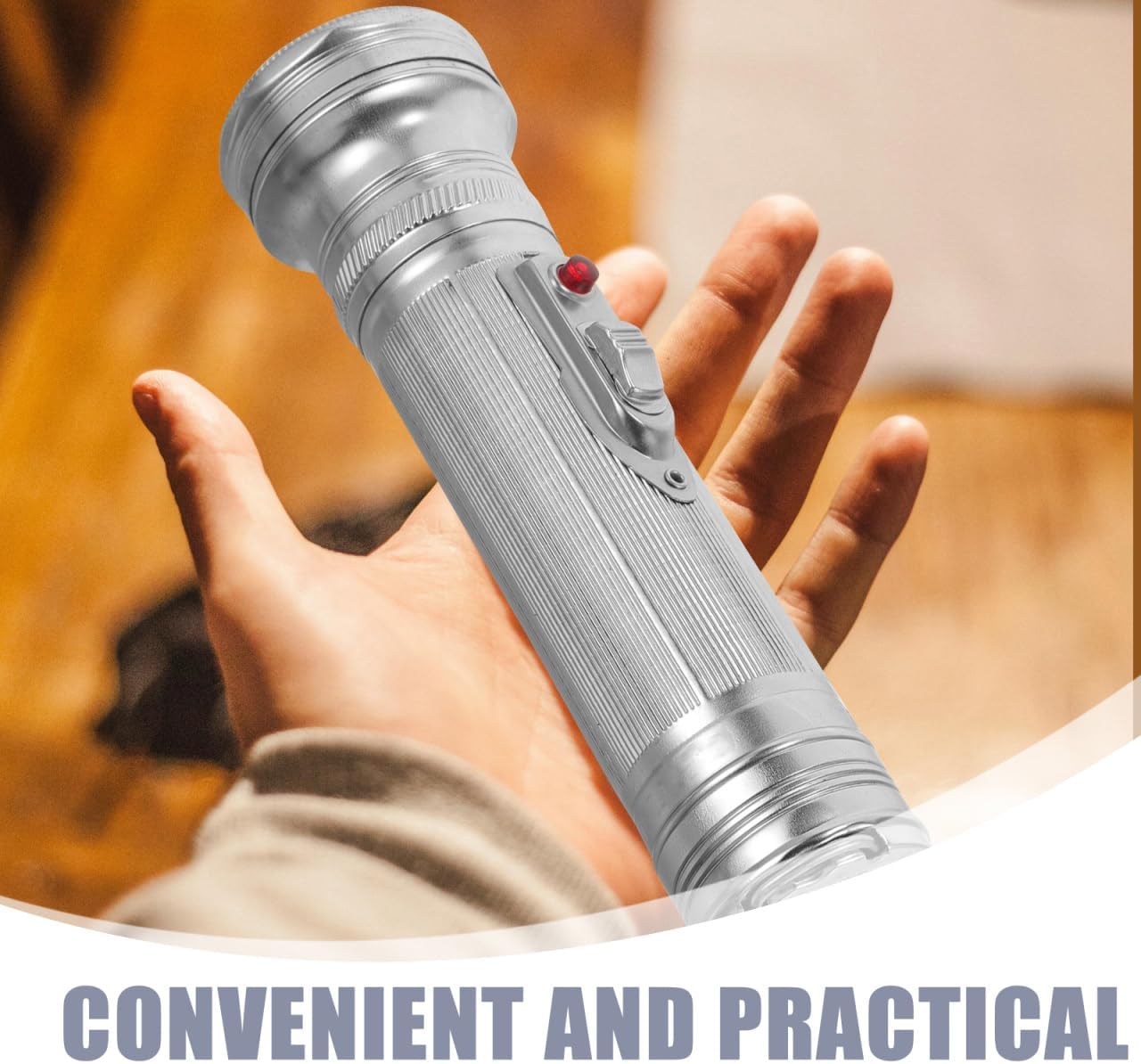 Cabilock Vintage Metal Flashlight Retro Design Portable Illumination for Camping and Outdoor Activities Lightweight and Compact Old-Fashioned Flashlight for Night Use