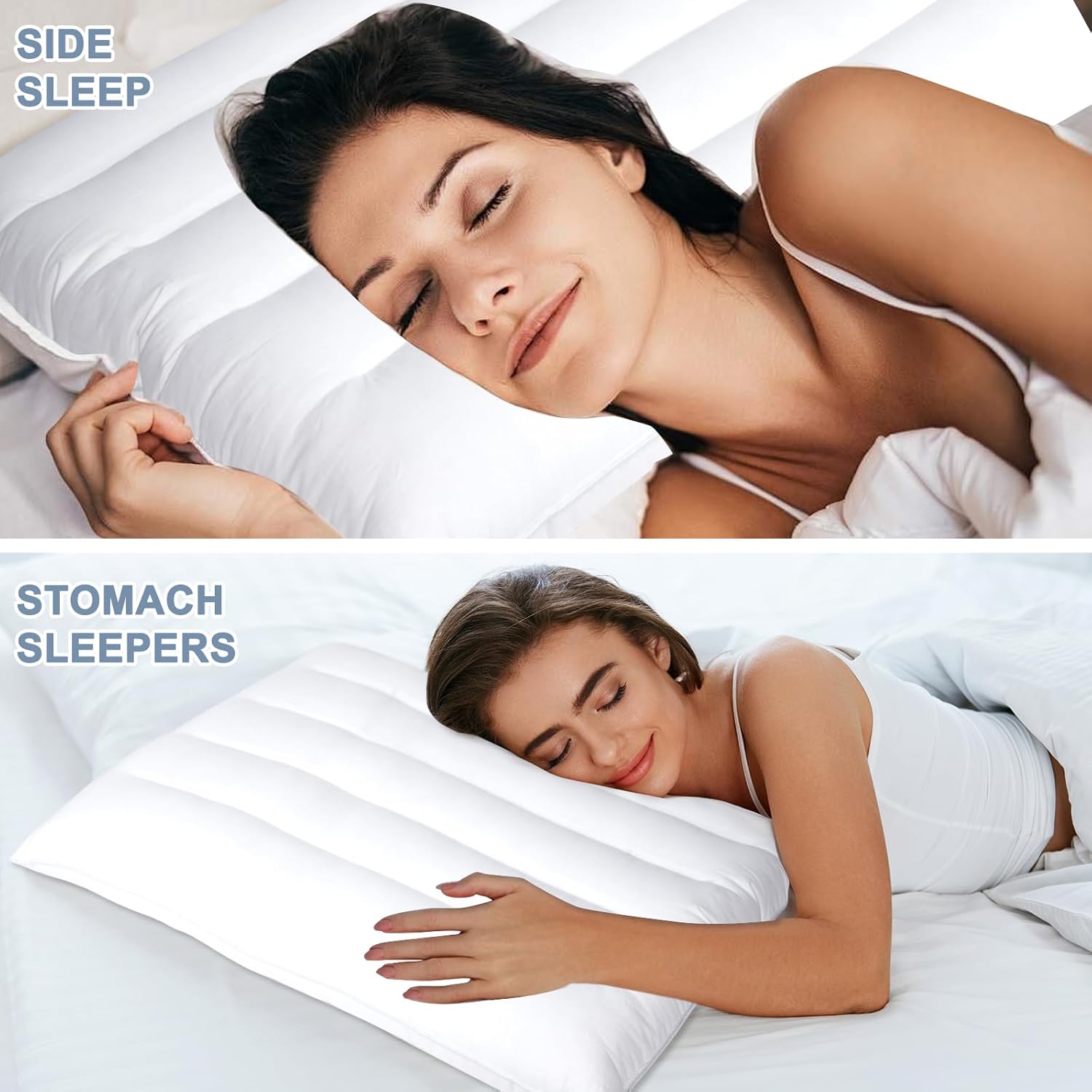 MINUPWELL Ultra Flat Pillows for Sleeping Thin, 2.5" Height Ultra Thin Pillows, Slim Bed Pillows for Stomach Sleeper, Standard Size -18x26 in - 7D Fiber - 1 PC - Image 3