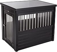 New Age Pet ECOFLEX InnPlace Medium Dog Crate End Table - Stylish Furniture Kennel for Dogs up to 50 lbs, Espresso Black