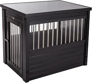 New Age Pet ECOFLEX InnPlace Medium Dog Crate End Table - Stylish Furniture Kennel for Dogs up to 50 lbs, Espresso Black