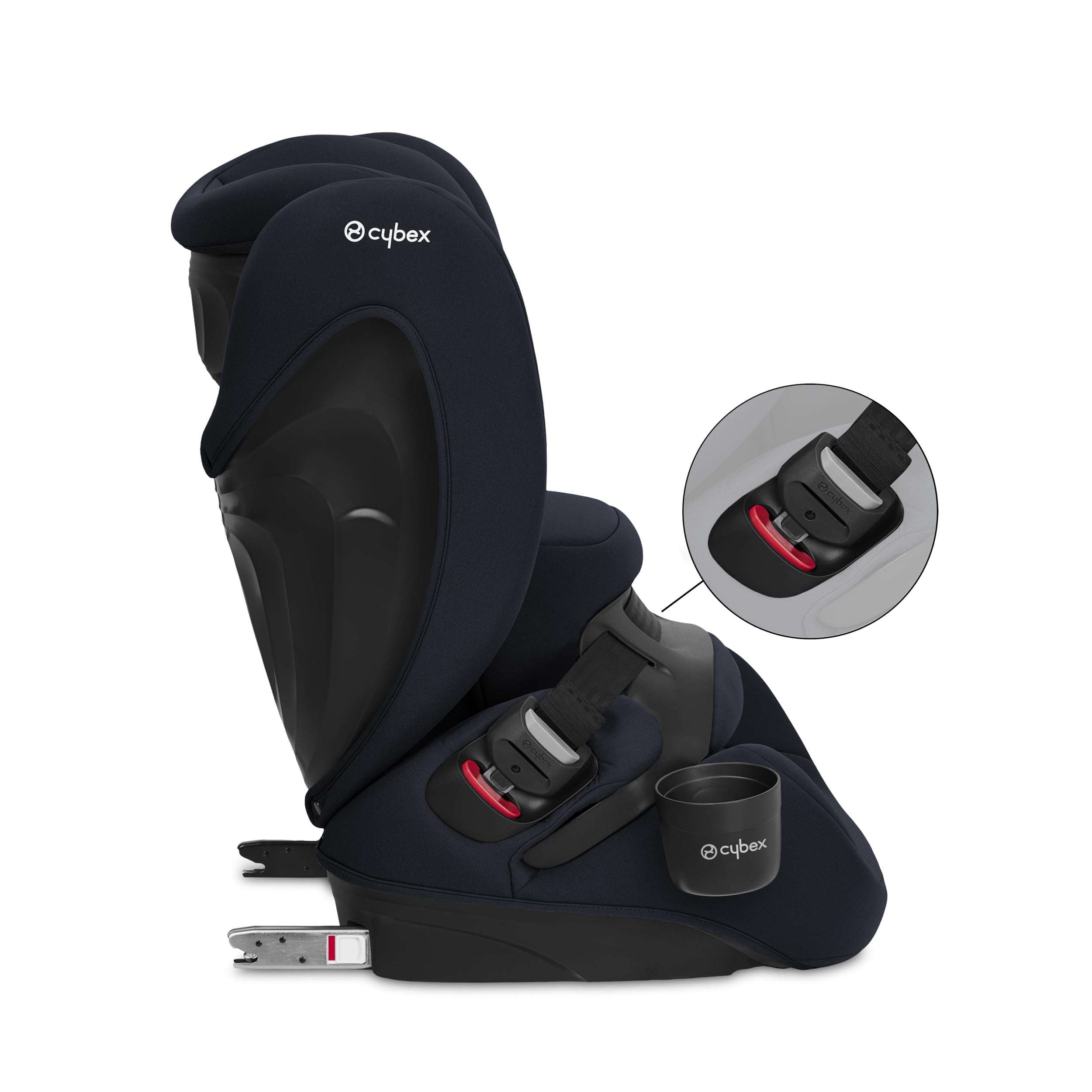 CYBEX Silver Dziecięcy fotelik samochodowy Pallas B2 i-Size, ISOFIX, Grupa 1/2/3 (9–50 kg), Od. 15 miesięcy do 12 lat, W zestawie uchwyt na napoje, Blue Moon