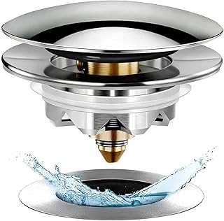 Anlige Pop-Up Tub Stopper with Hair Catcher, Chrome