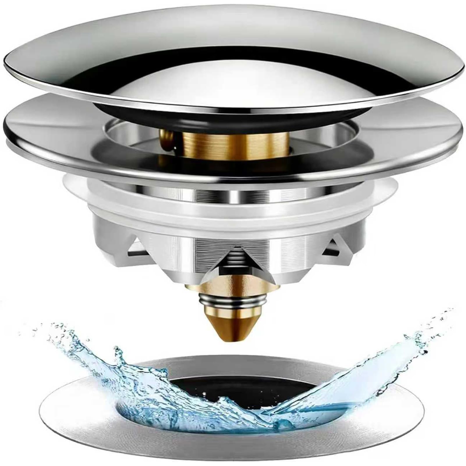 Anlige Bathtub Drain Stopper - Hair Catcher Included -1