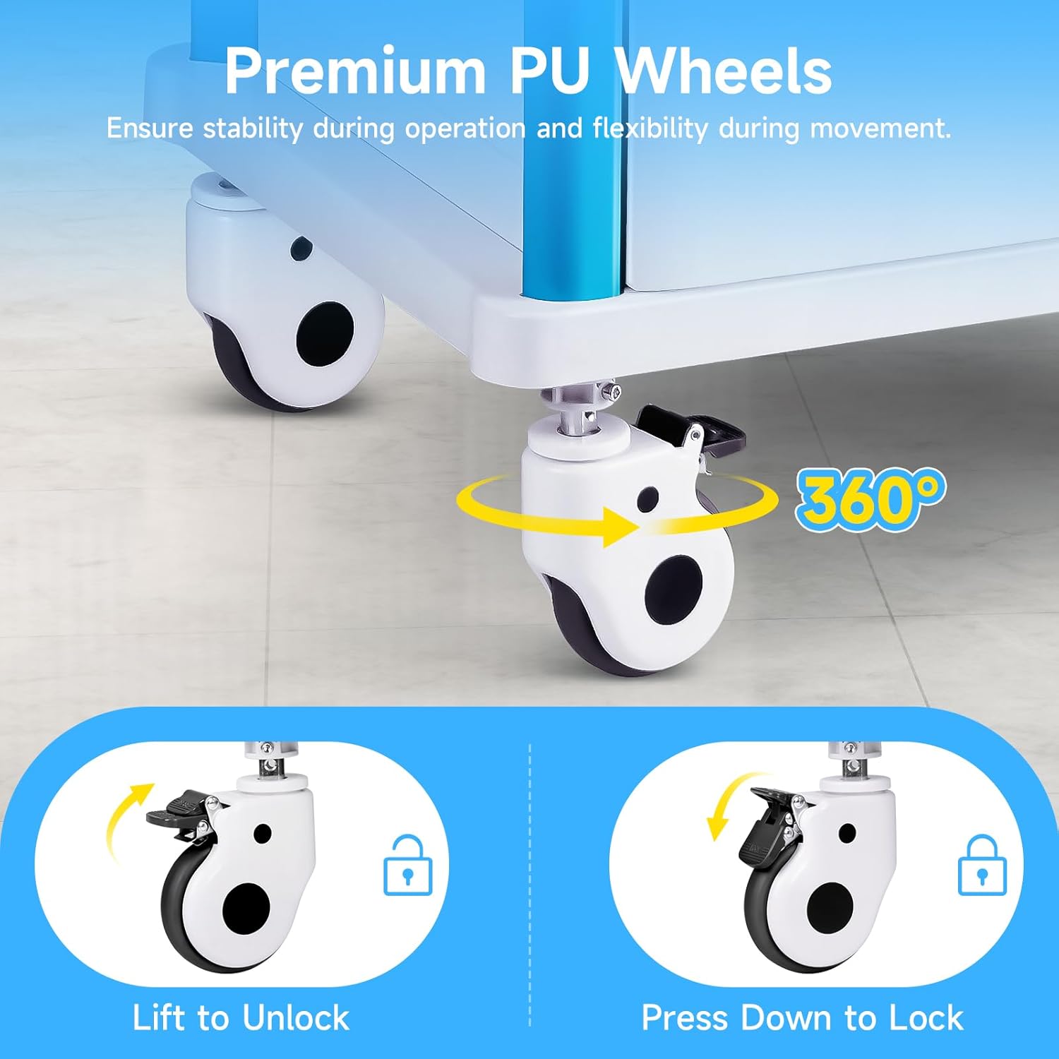 Medical Carts with Wheels, 5-Tier Drawers, Adjustable IV Pole, Silent Casters, Trash Bins, O2 Holder, Needle Disposal Holder & CPR Board, Rolling Crash Carts for Hospital Clinic