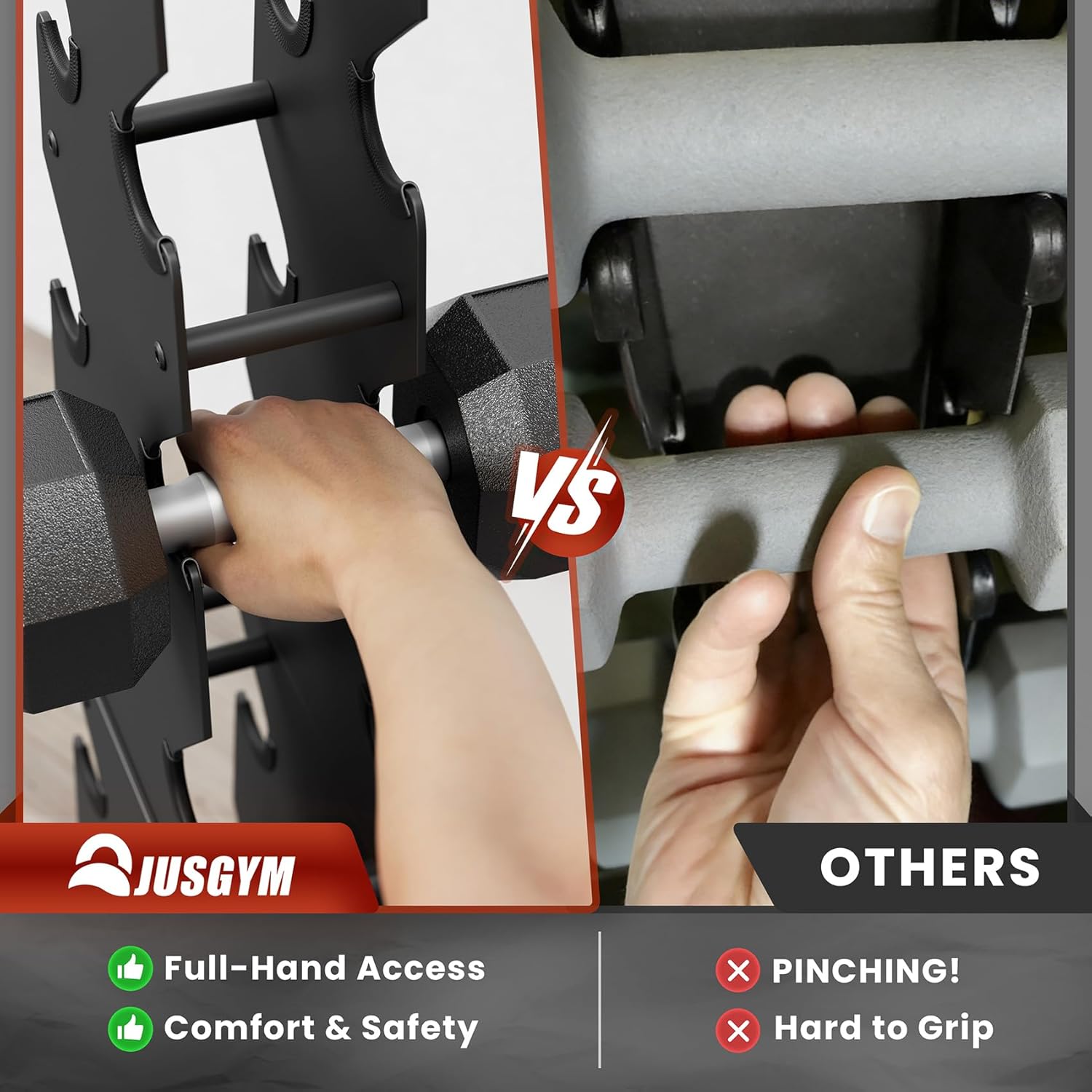 Dumbbell Rack Stand Only, 7-Tier | 5-Tier | 3-Tier Weight Rack for Dumbbells, Wide-Slot No-Interference Design, Solid Steel Construction Weight Holder for Home Gym, Dumbbell Storage Rack (Rack Only)