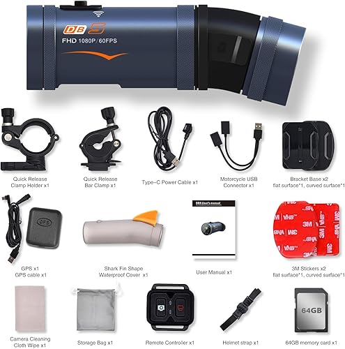 Miniatura 2 de LKT Cámara de acción dual 2K para salpicadero, ideal para motocicleta, bicicleta, deportes al aire libre, cámara deportiva con cámara frontal y