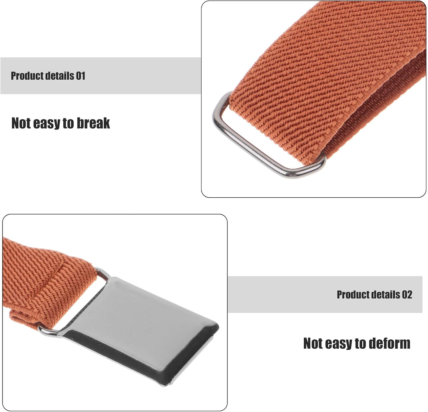 4pcs Elastic Waist Belt with Metal Buckle, Stretchy Pants and Dress Belt for Boys, Adjustable Waistband for School and Daily Wear
