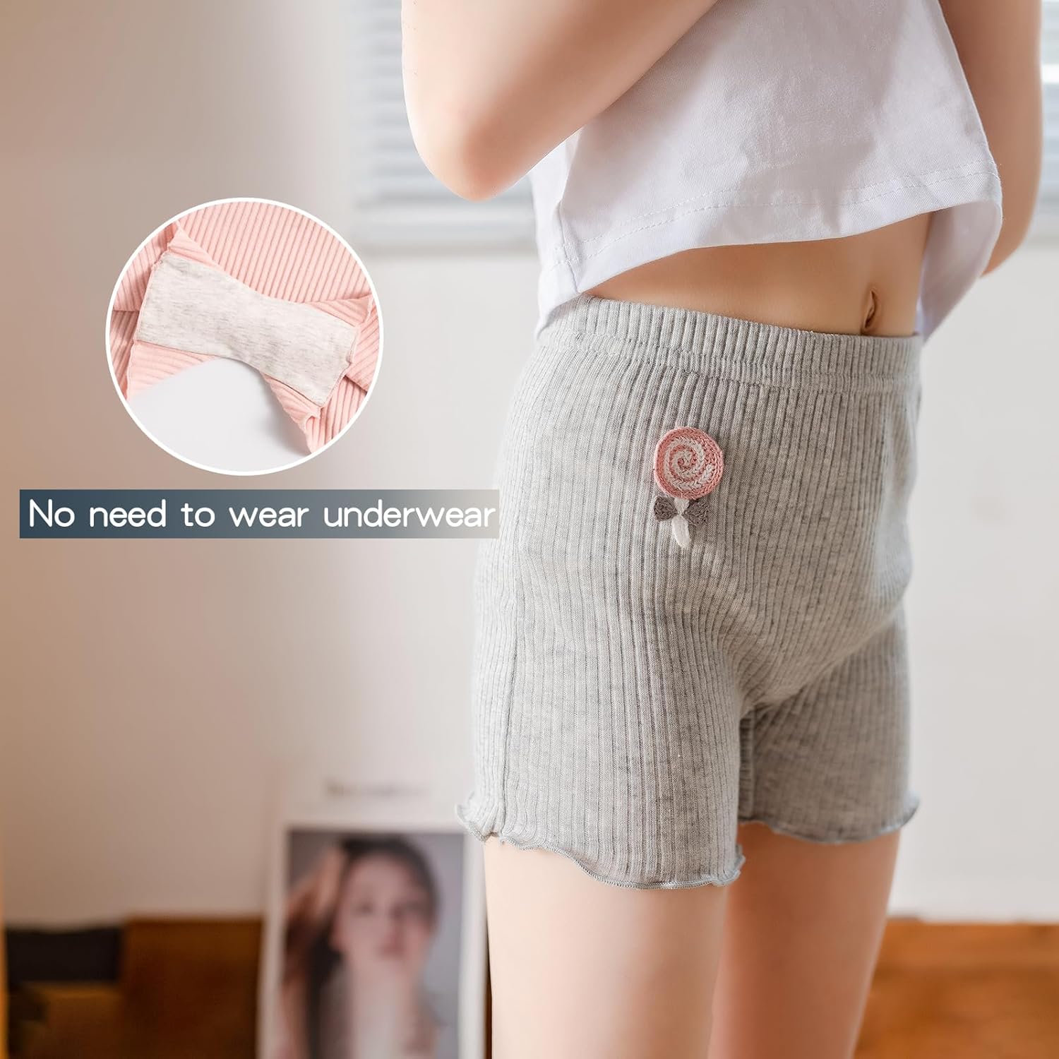 4/5 Pack Girls Bike Shorts Breathable Boyshorts for Toddler Under Dresses Dance Short Kids No Need to Wear Underwear - Image 2