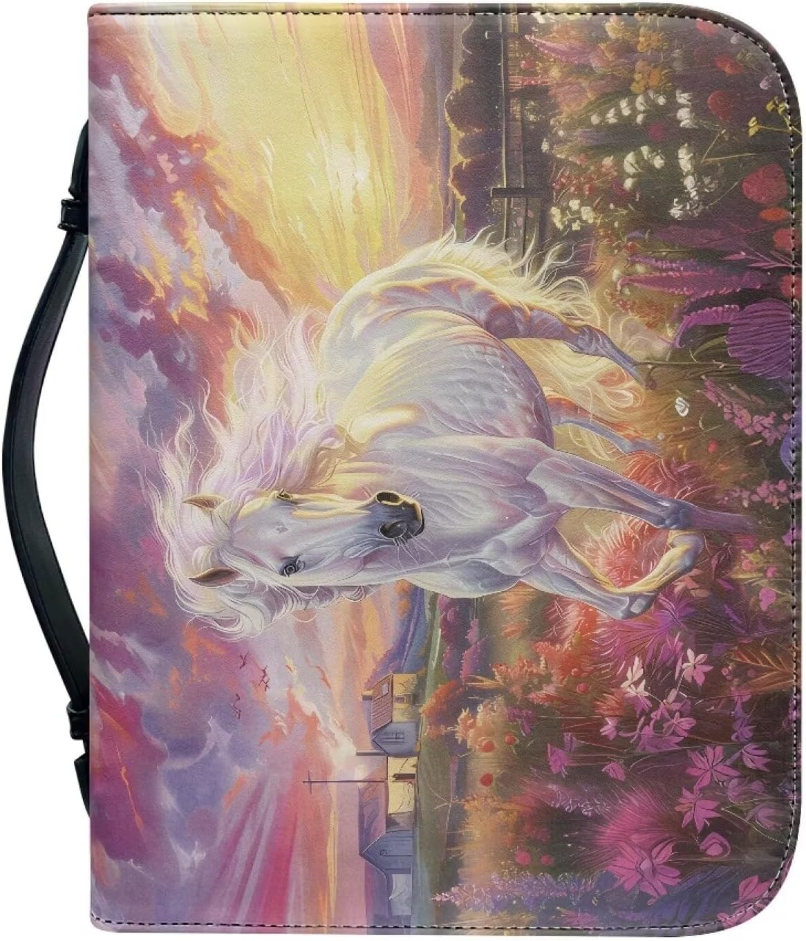 Bible Covers for Women Men PU Leather Bible Bag with Handles Bible Carrying Case Tote Bag