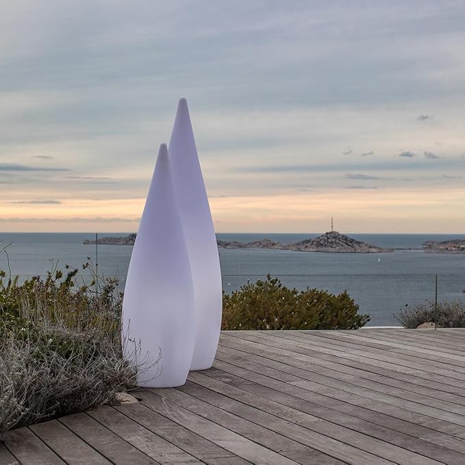 Lumisky Lumisky Staande lamp, verlicht, bekabeld, druppelvorm, voor buiten, krachtig, led, wit, hoogte 120 cm, fitting E27 photo 3