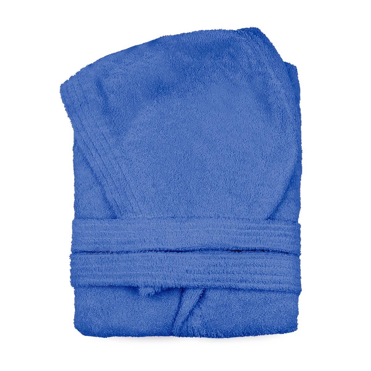 BASSETTI TIME Accappatoio Spugna con Cappuccio Uomo Donna da 360 gr/mq, Azzurro, S