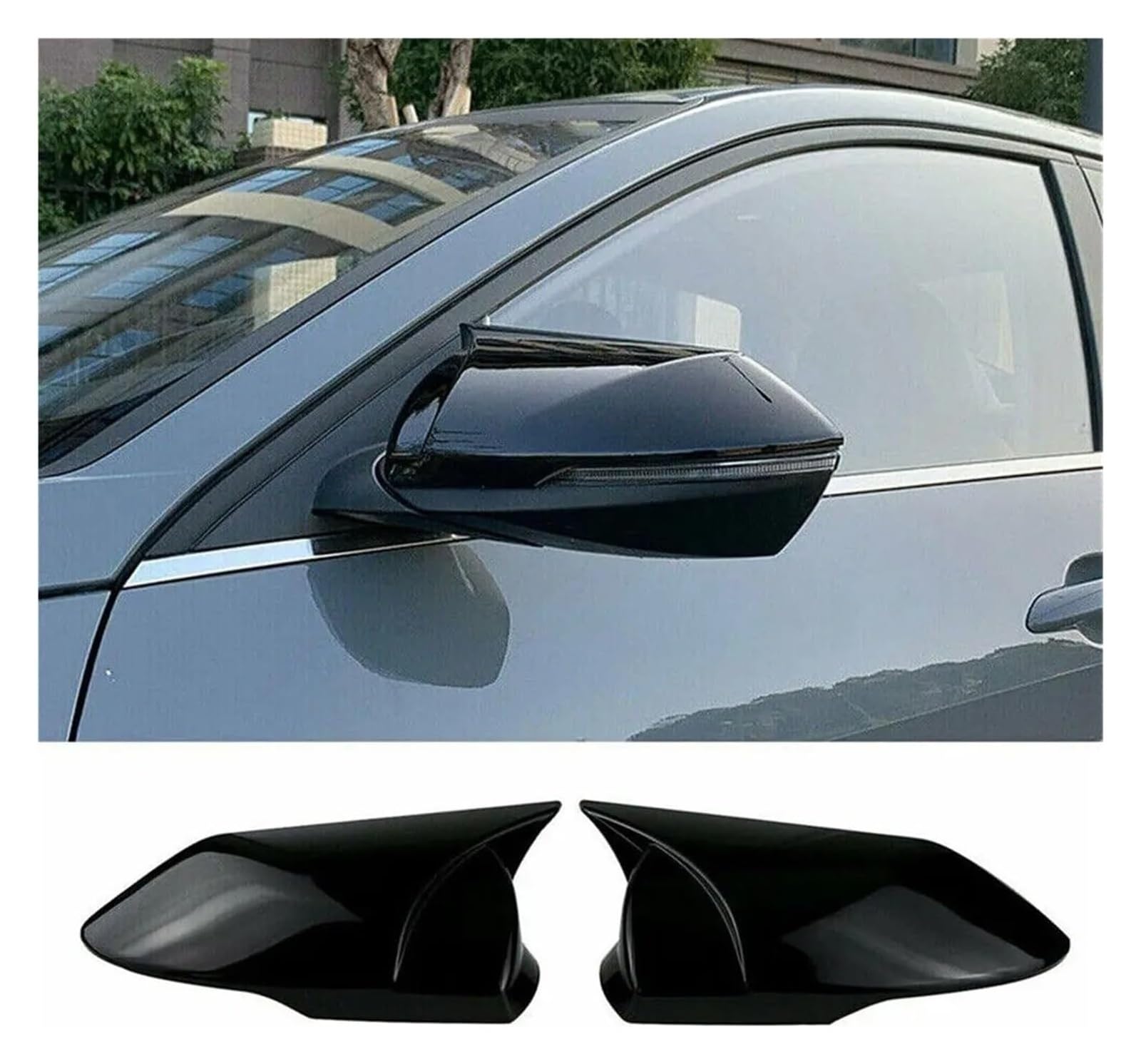 Mirror Cover Caps for Hyundai for Elantra 2021 2022 Car Rearview Side Cover Wing Exterior Sticker Door Case Trim(Gloss Black)