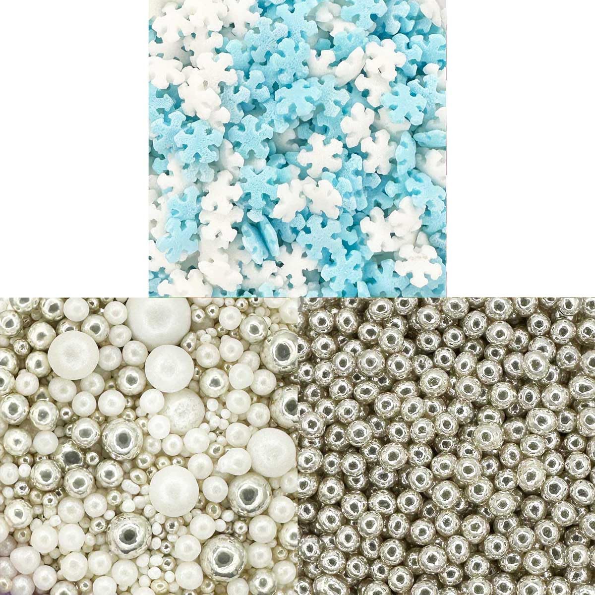 Scrumptious!, Bundle, Winter Edible Cake Topper Sprinkles Cupcake Decorations, 1x30g Pearls Mix, Twinkle Mother of Pearl - Image 2