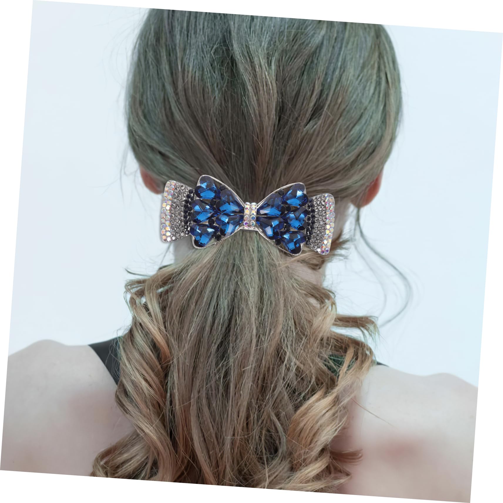 Healeved Rhinestones Hair Barrette for Women Elegant Bow Knot Hair Clip Glitter Spring Hairpin for Parties and Daily Wear Luxury Decorative Styling Tool Non Slip Design