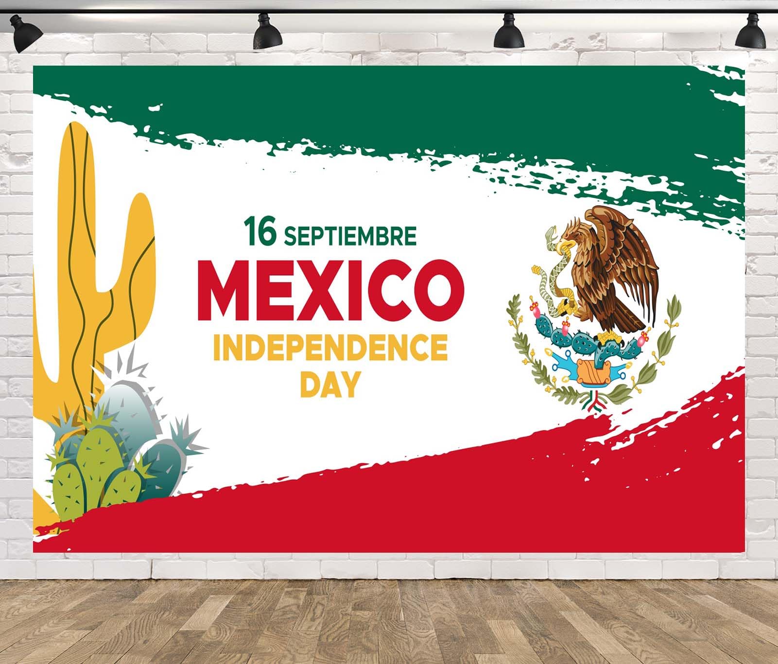 BELECO 3.6x3m Telo sfondo festa indipendenza Messico | Cactus bandiera messicana sfondo 16 settembre festa nazionale Messico banner eventi accessori foto