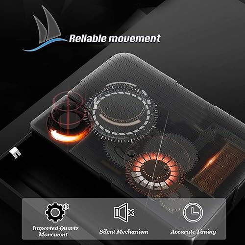 Miniatura 5 de QQXX Reloj de pared vintage, reloj de pared de péndulo de madera, reloj de abuelo interior con martillos oscilantes, para sala de estar, cocina o