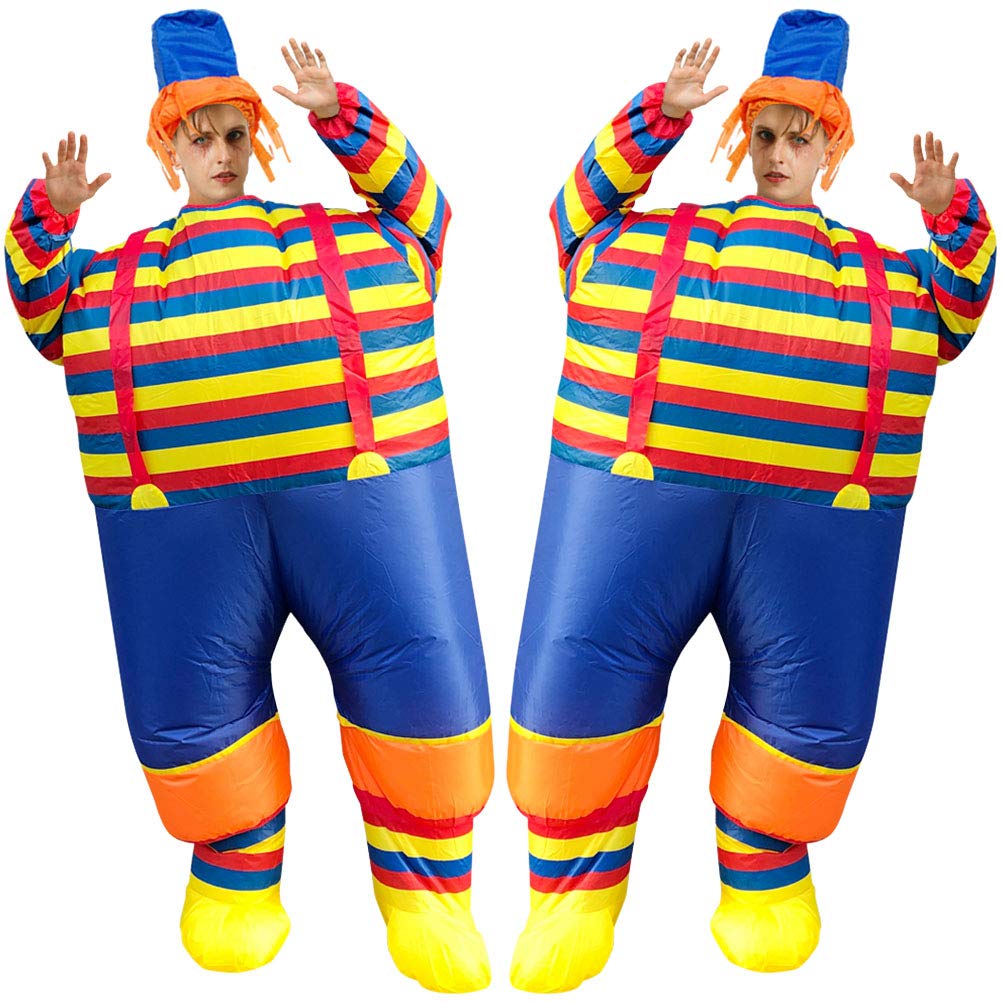 FRCOLOR Aufblasbares Clownskostüm Blau, 1 Stück Polyester für Erwachsene | Partykostüm, Faschingskostüm für Party und Masquerade, Atmungsaktiv und Bequem