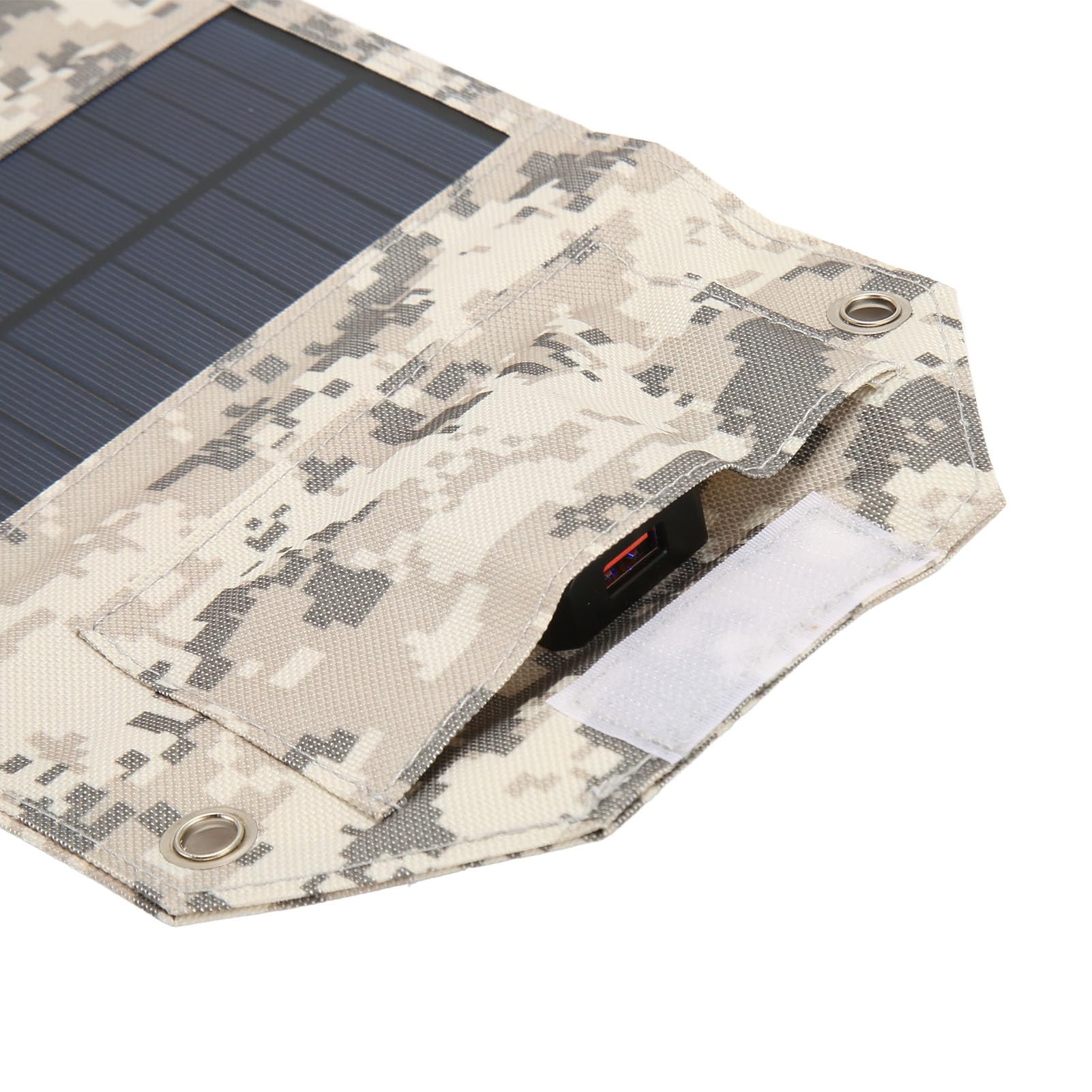 EMUKOEP Caricatore a Pannello Solare Portatile da 28 W con Porta USB per Smartphone, Tablet Caricatore Solare Durevole per Emergenze All'aperto (Camuffare)