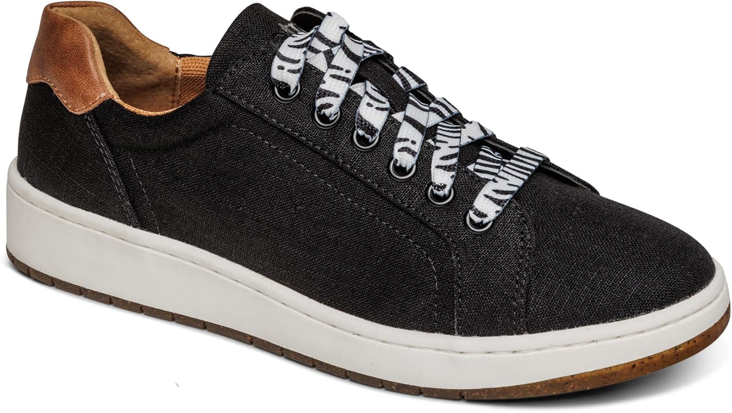 Aetrex Renee Orthopedic Lace Up Arch Support Inserts Super Soft Canvas Womens Sneakers - Plantar Fasciitis Shoes Lightweight Rubber Orthotic Shoes