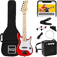 Vista 13 de Best Choice Products - Kit de guitarra eléctrica infantil de 30 pulgadas para principiantes con amplificador de 5W, correa, funda, cuerdas y púas