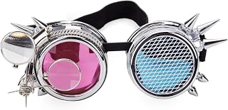 Lelinta Vintage Steampunk Goggles Glasses Halloween Costume Accessories for Men Women Cosplay Party
