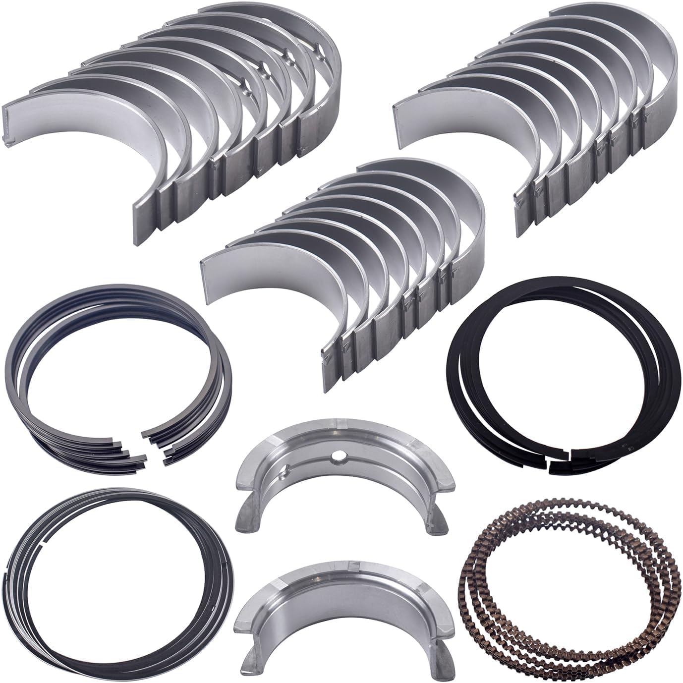 STD Upgrade Main & Rod Bearing w/Piston Rings Replacement for Chevy GM LS Gen III IV 4.8L 5.3L - LM7 LR4 L59 LS4 LY2 L20 LY5 LMG LMF LH6 LC9 V8 L33 1999-2016 Engine Replace# 2M4978 MS2199 BB253J CB663