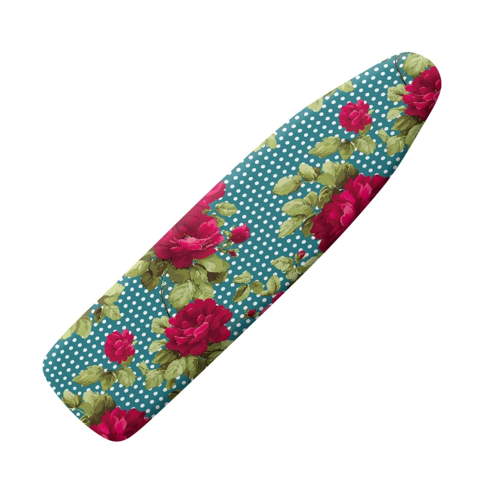 Ironing Board Cover 125X43 Red Flower Padded Iron Board Cover With Elasticated, Easy Fit And Resists Scorching, Cord Binding & Stretch System