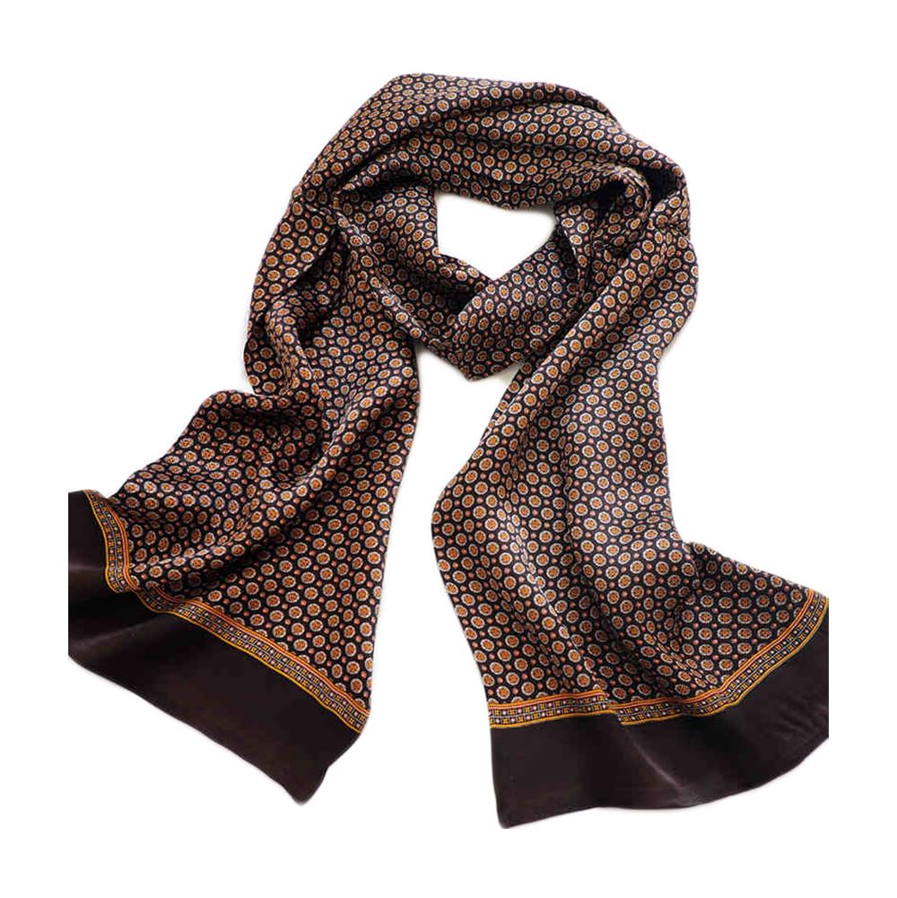 Foulard en Soie Vintage pour Homme, 100% Pure, Motif Classique, Double Couche, imprimé Gentleman