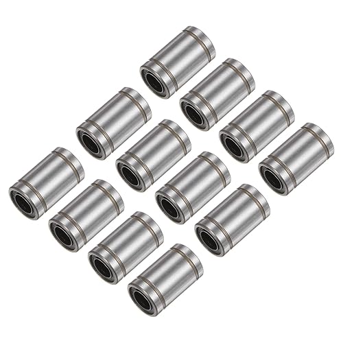 Vista 34 de uxcell 12 rodamientos lineales de bolas LM6UU, diámetro de diámetro de 0.236 in, diámetro exterior de 0.472 in, longitud de 0.748 in, rodamiento