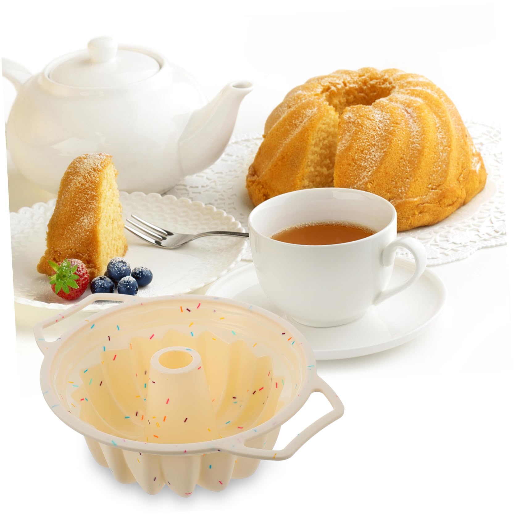 1pezzi Stampo Silicone Tondo Per Dolci Con Metallico Rinforzato Resistente Temperature Estreme Flessibile e Antiaderente Per Forno e Frigorifero Facilmente Lavabile in Lavastovigli