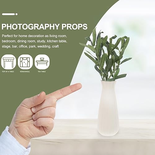 Miniatura 4 de BESPORTBLE 1 rama de olivo artificial, decoración de hojas de olivo de simulación, planta falsa, olivos artificiales para interiores, ramas de olivo