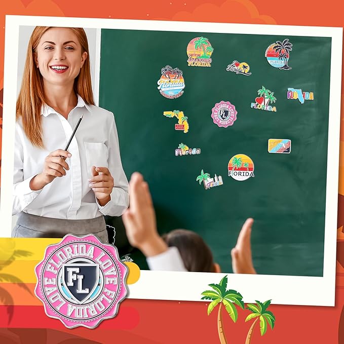 12 imanes decorativos de Florida para refrigerador miniatura 6