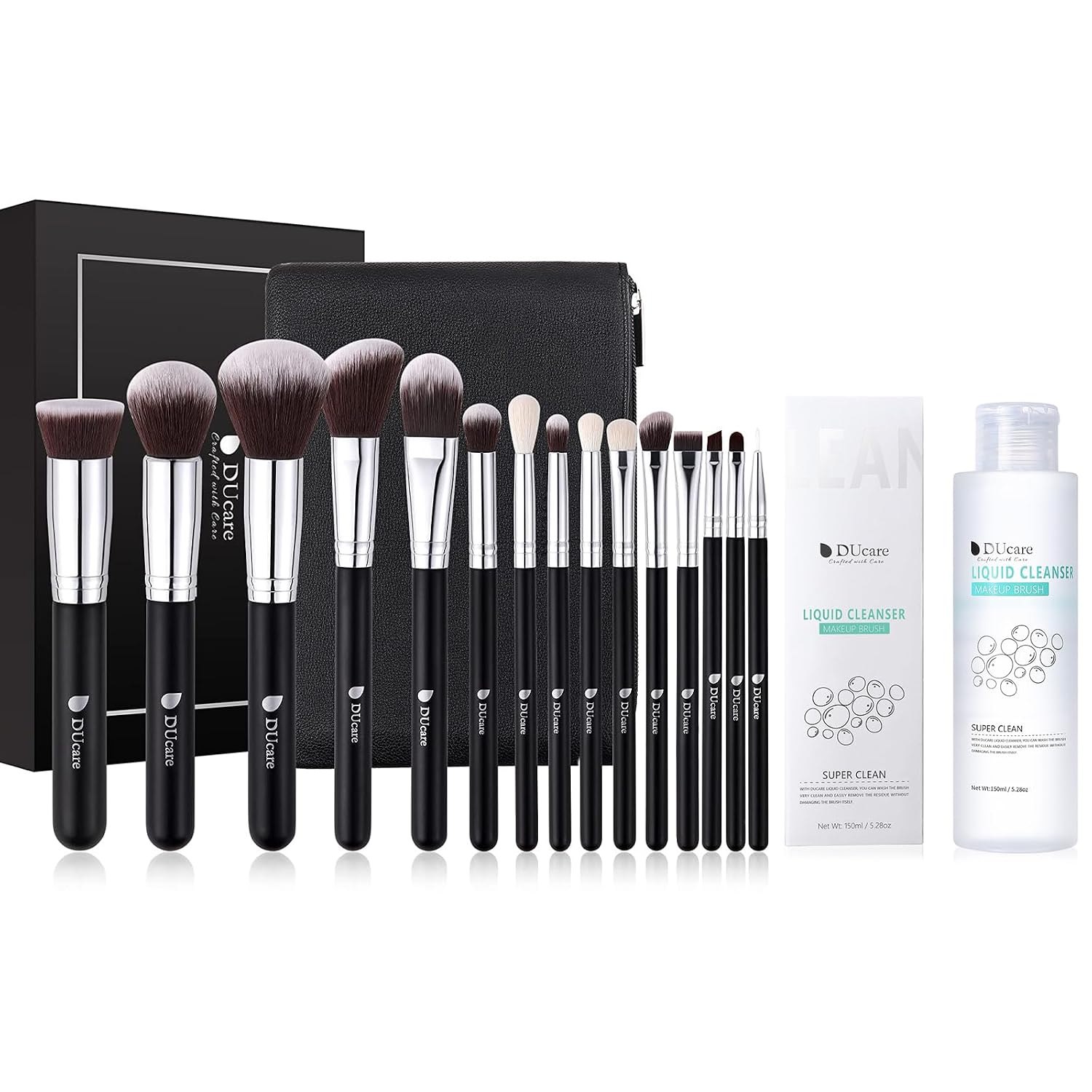 DUcare Makeup Brushes 15Pcs +Makeup Brush Cleaner