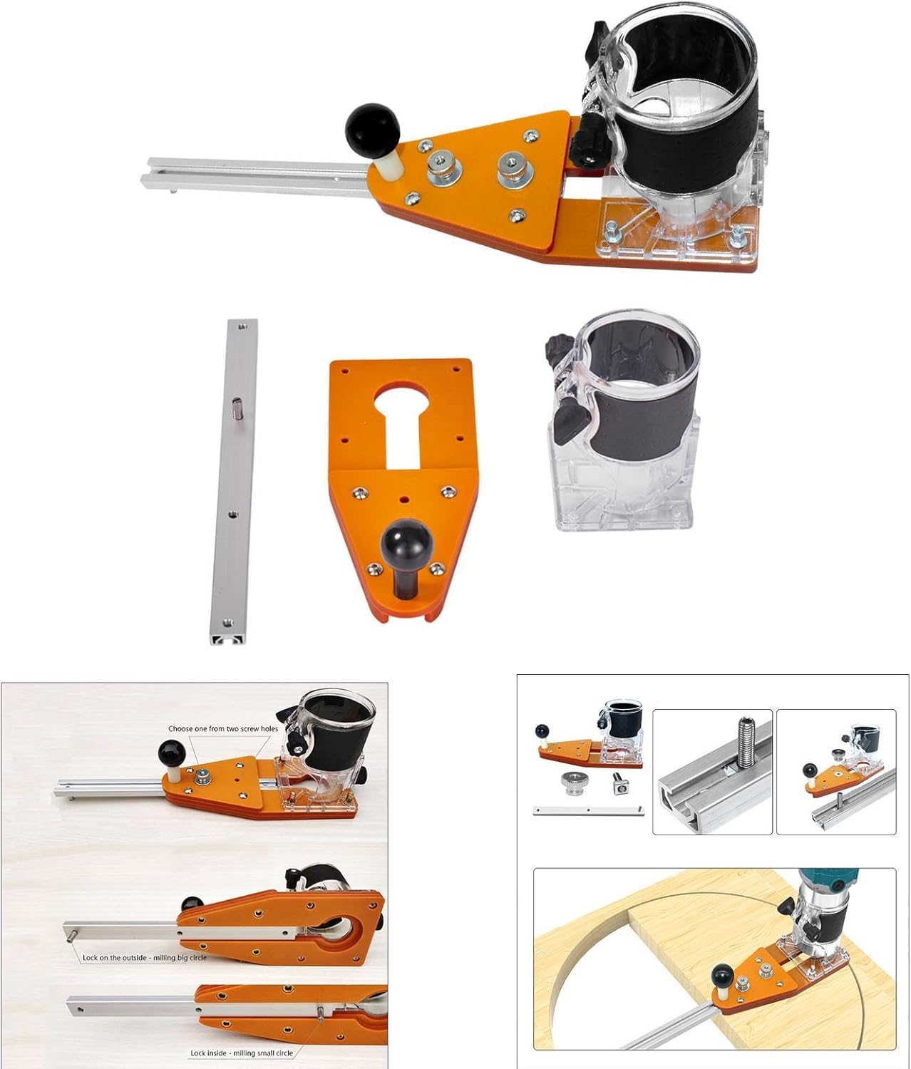 Circle Jig Clear Cover for Electric Hand Trimmer Sturdy Professional 26Cm Guide Rail | Router Tables | Power Tools | Tools | Home & Garden