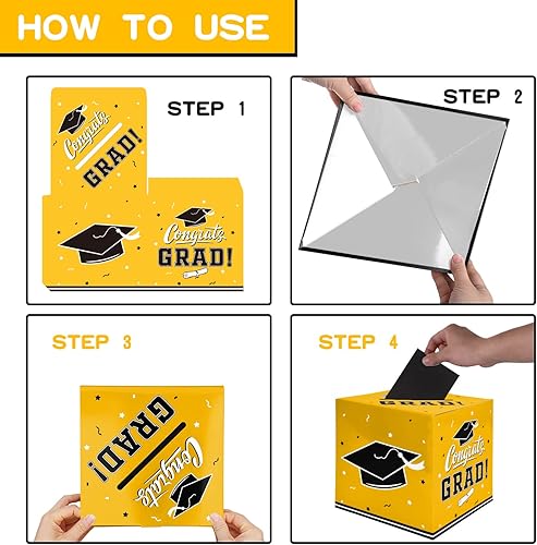 Miniatura 12 de Gatherfun Decoraciones de graduación 2025, caja de tarjeta de graduación para regalo de graduación, regalos de fiesta de graduación, suministros