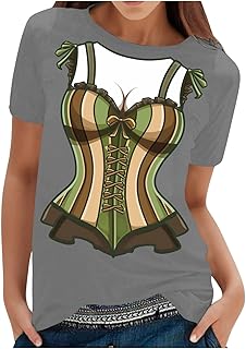 Camiseta retro para mujer, diseño de flores alpinas, Oktoberfest, estampado tradicional alemán antiguo, fibra de buceo, fiesta de Oktoberfest, estilo nostálgico, tela resistente a la presión, cómoda
