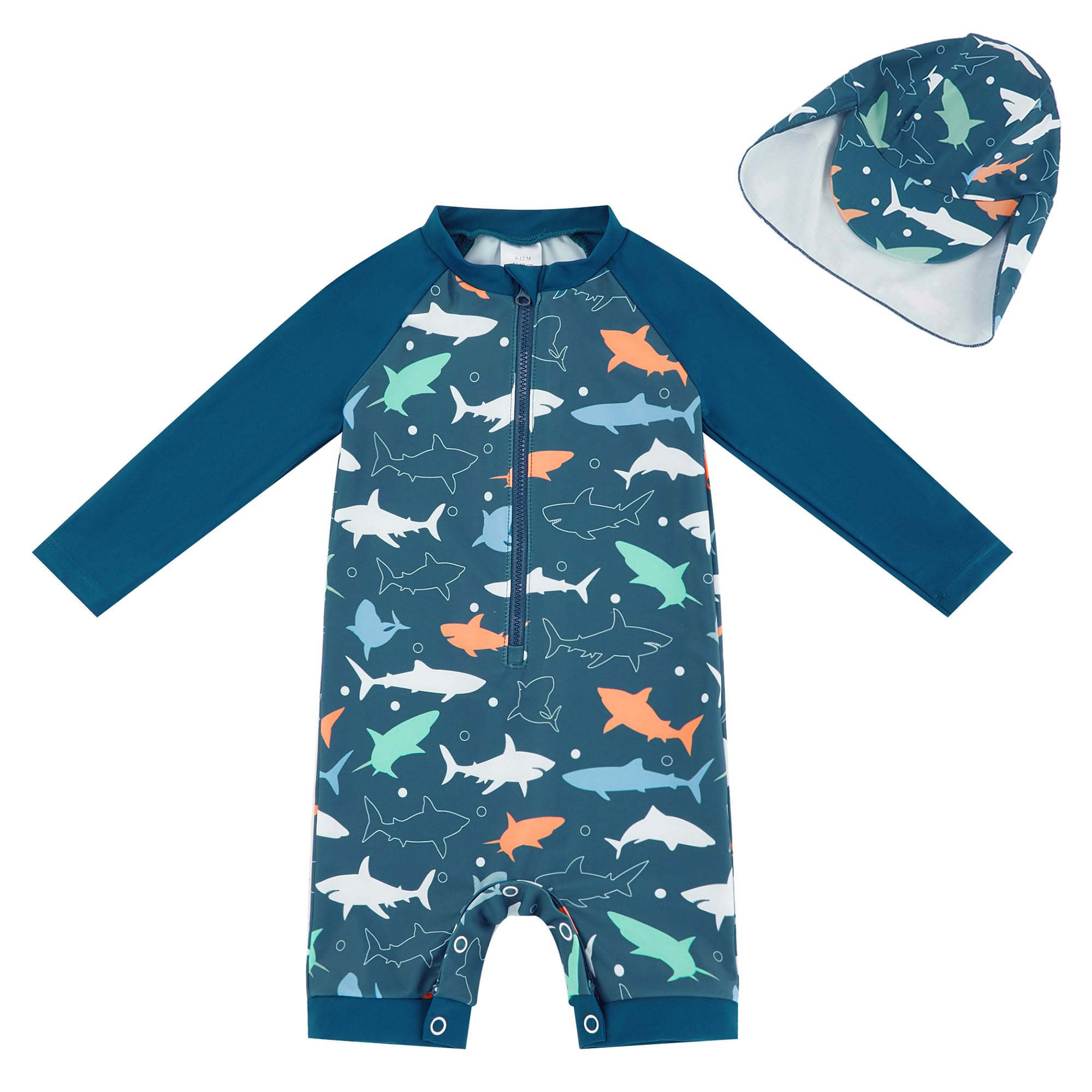 UMELOK Baby Badeanzug mit Sonnenhut UV Schutz Schwimmanzug für Baby Junge