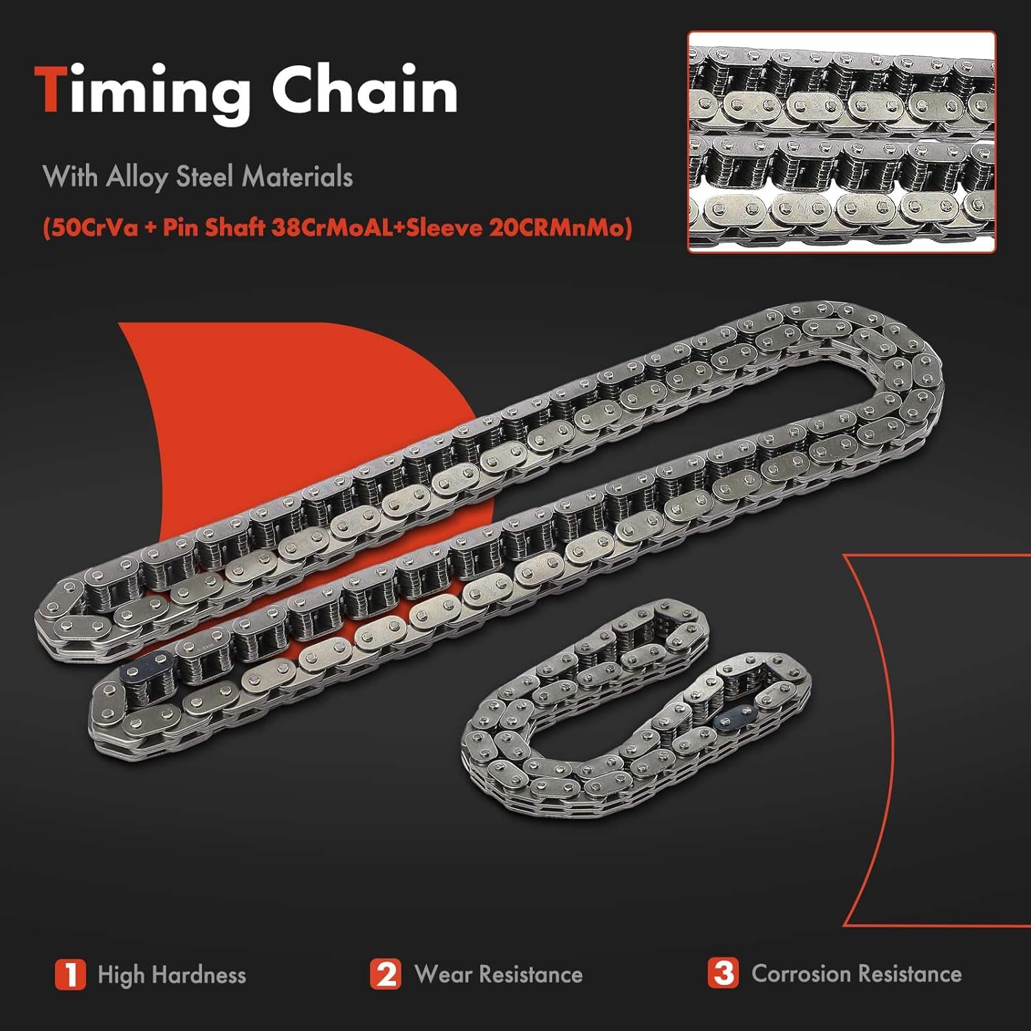 A-Premium 7PCS Engine Timing Chain Kit W/Tensioner & Guide Compatible with Ford, Mazda & Mercury - Escape 2006-2008, Focus 2006-2007, Ranger 2001-2012, B2300 2001-2010, Mariner - L4 2.0L 2.3L