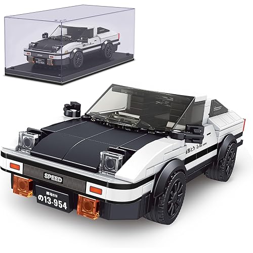 Mould King AE86 Initial D Car Models Building Sets with Display Case, 27013 Collectible Model Car Kits Race Car Building Blocks, Speed Champion Car Building Kits for Adults Kids 8+(399 PCS)