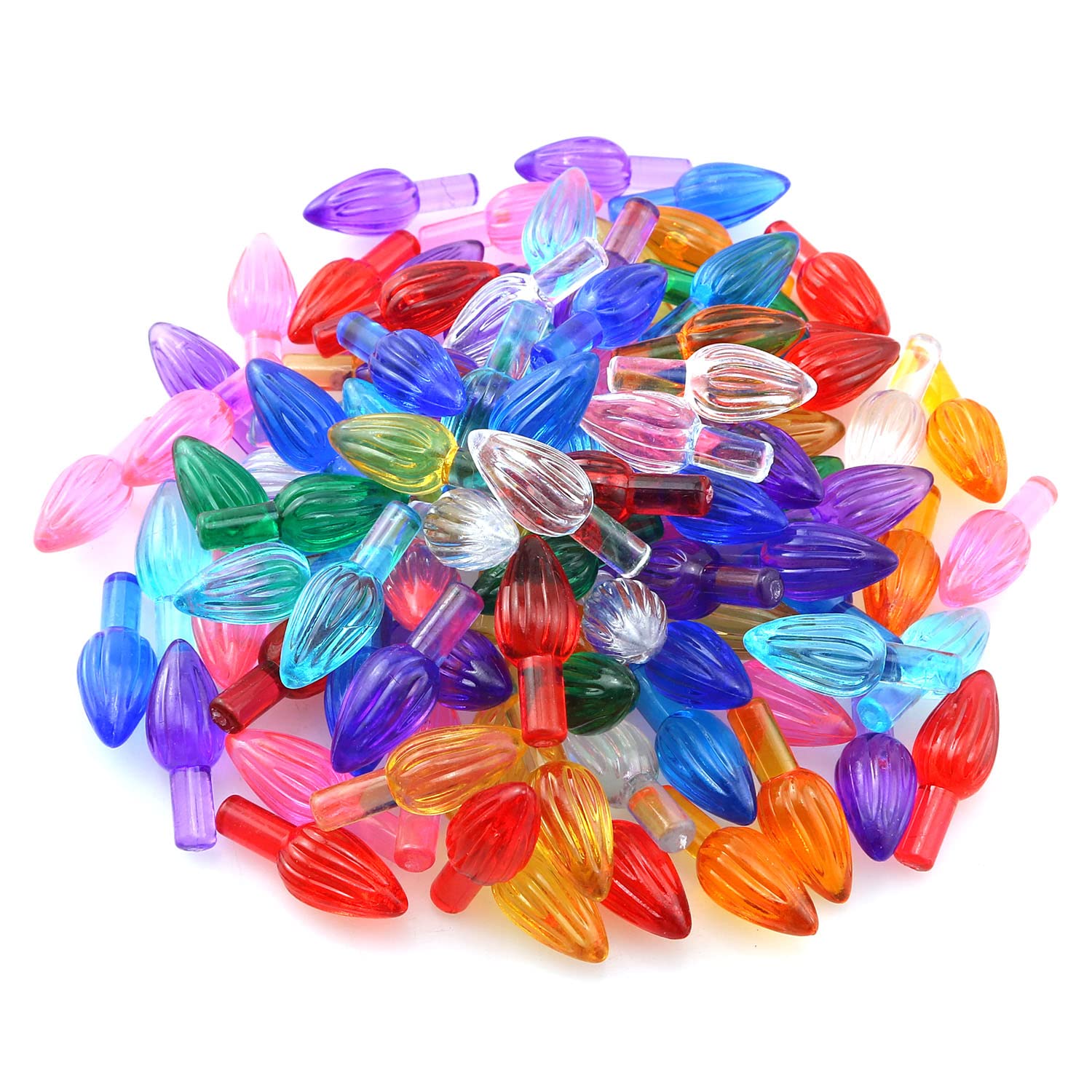 ZRM&E 100pcs Multicolor Bulbs Small Bulbs Plastic Christmas Tree Lamp Pendant Home Party Decoration Light