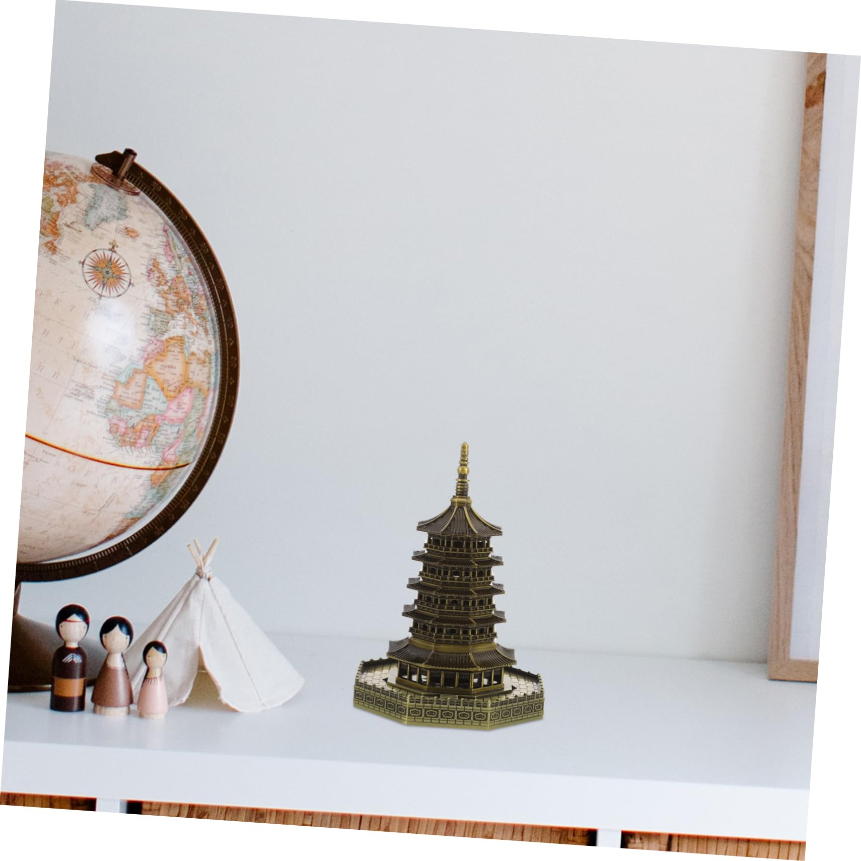 ibasenice Statua Pagoda da Giardino in Lega Oro Decorazione Paesaggio
