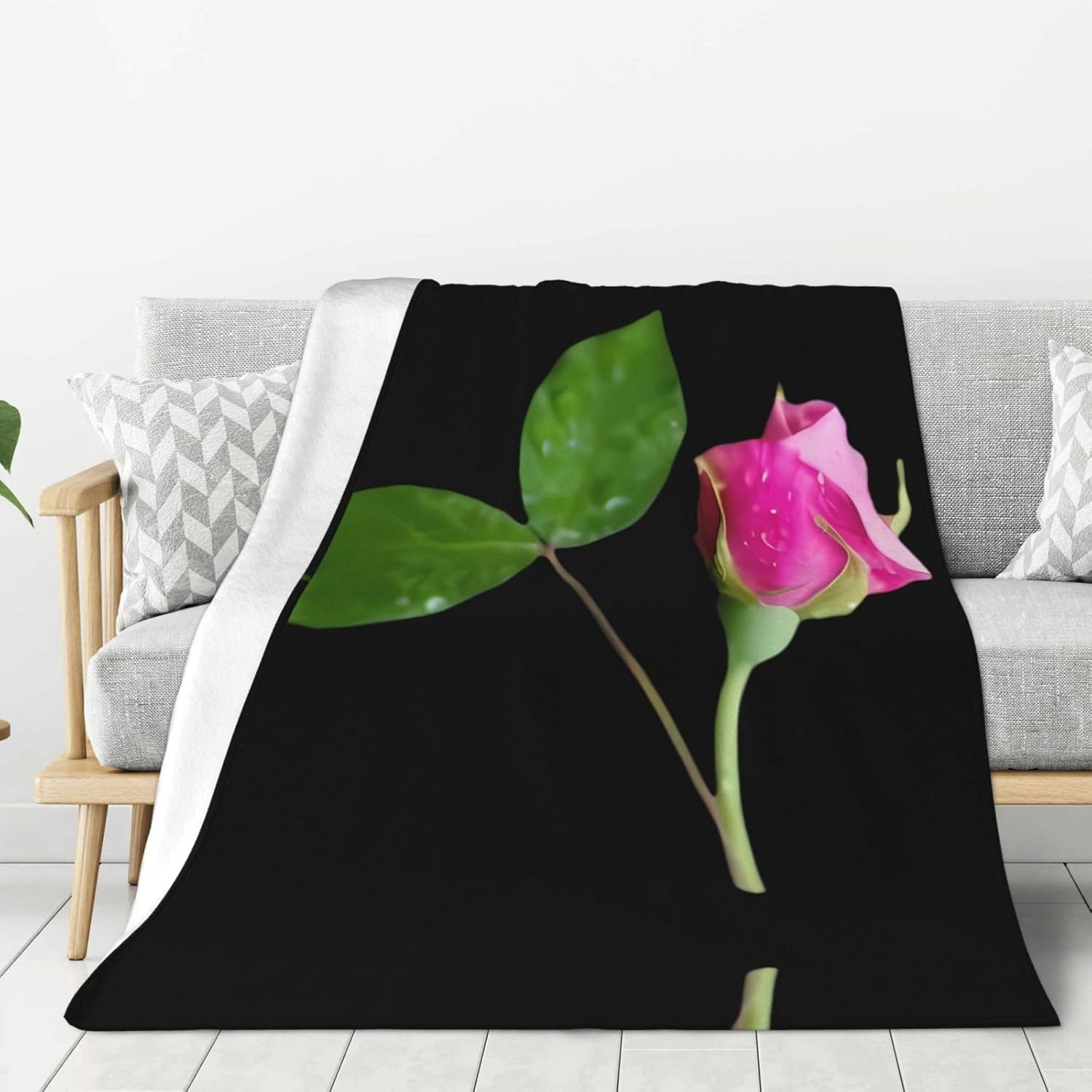 Thickened Flannel Blanket Throw 80x60in Light Weight