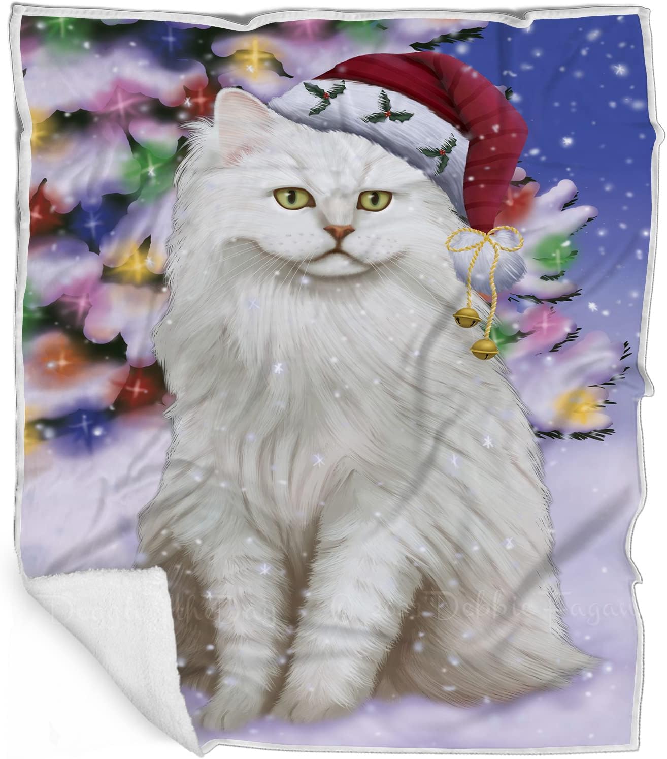Doggie of the Day Tiffany Cat Blanket - Christmas Winterland Wonderland - Super Soft & Warm Pet Theme for Sofa or Bed, Warm Fleece, Sherpa or Woven Material, BLNKT89526 (50x60 Sherpa)
