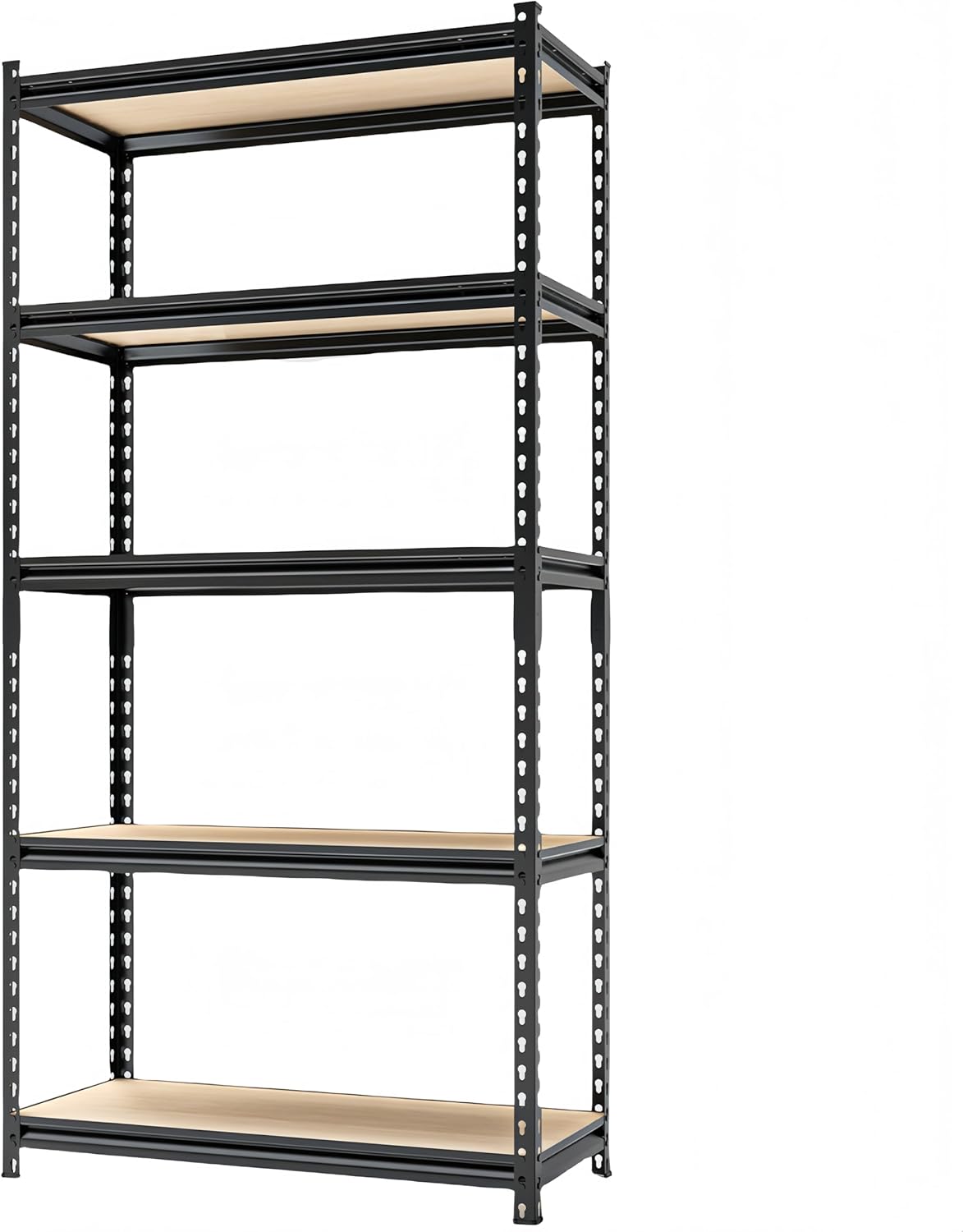 Storage Shelves Garage Shelving Heavy Duty 5 Tier Metal Shelving Units for Storage Adjustable Utility Shelf Rack for Kitchen Warehouse Basement 28" W x 11.8" D x 59.8" H, Black