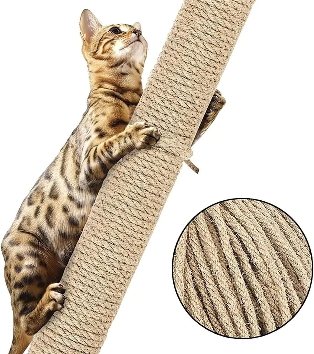 Sisal Rope for Cat Tree Climbing Frames Scratching Posts Toys - Protect Cat Claws, Natural Fiber for Scratchers, Non-Toxic DIY Handicraft (0.16 x 394inch) image 4