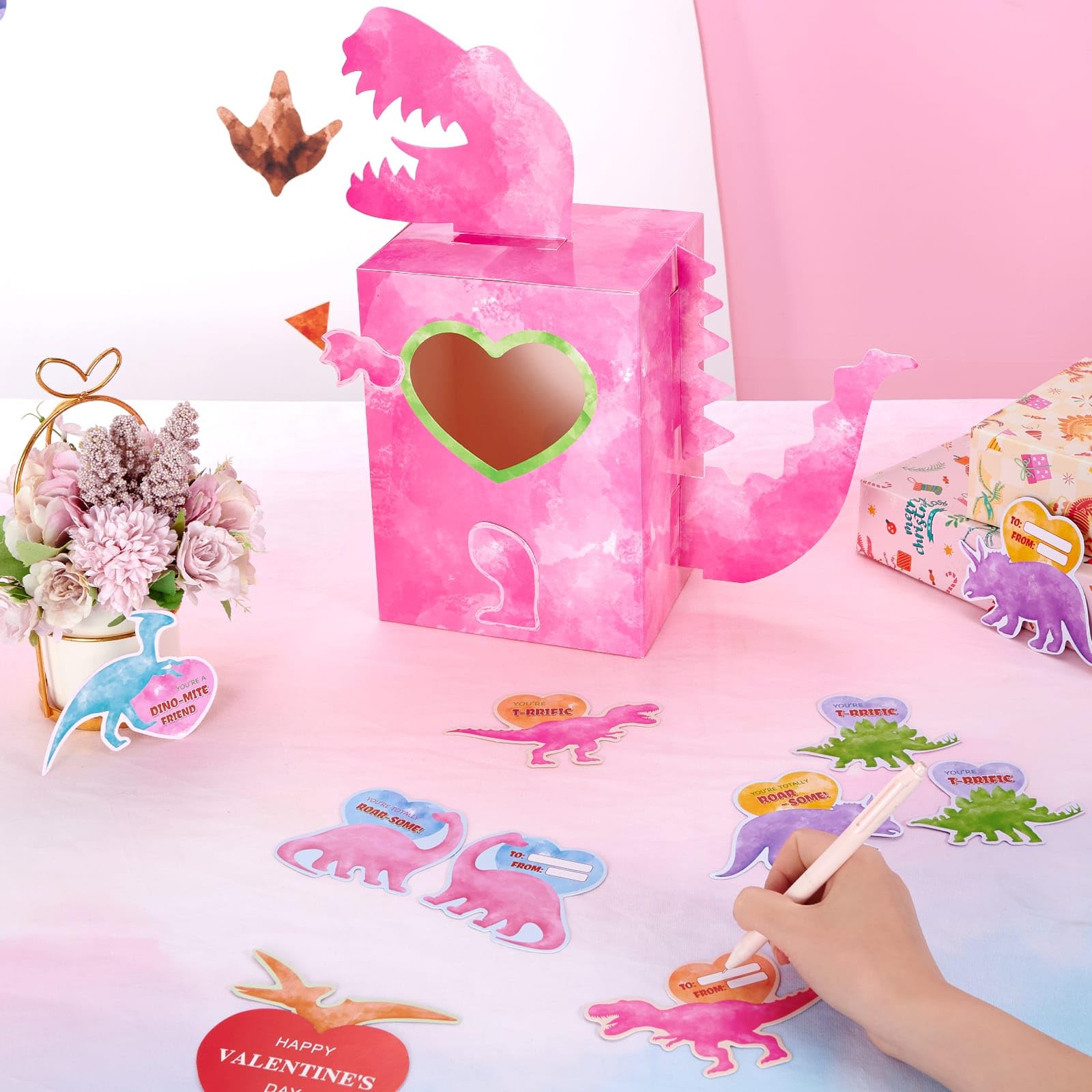 24 Biglietti San Valentino Bambini Con Portachiavi Dinosauro – Ideali Per Feste E Scuola